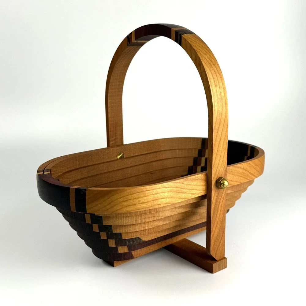 Vintage Signed Deep Spring Collapsible Basket 10